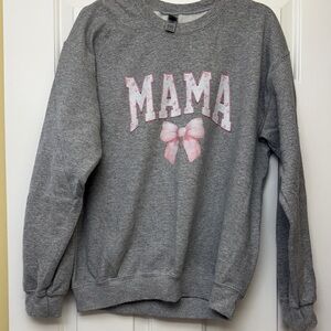 Gray and Pink Gildan Sweatshirt